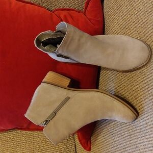 Blonde Suede Ankle Boots